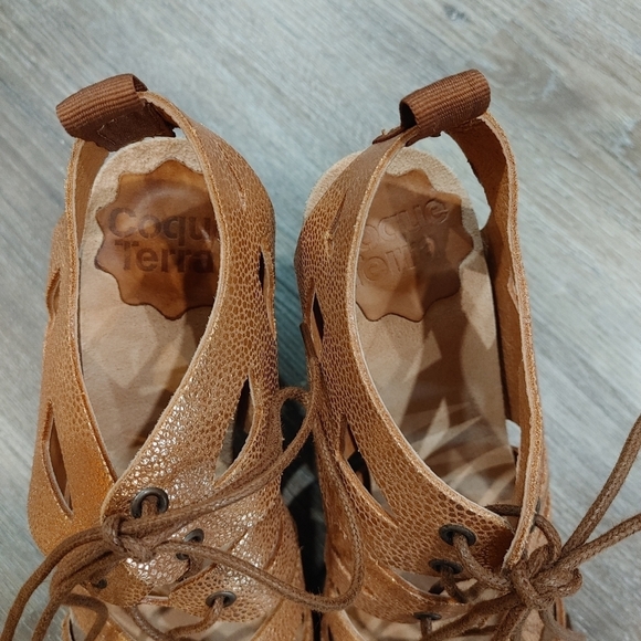 Anthropologie Coqueterra rose gold Gladiator heels size 36 - Picture 5 of 11